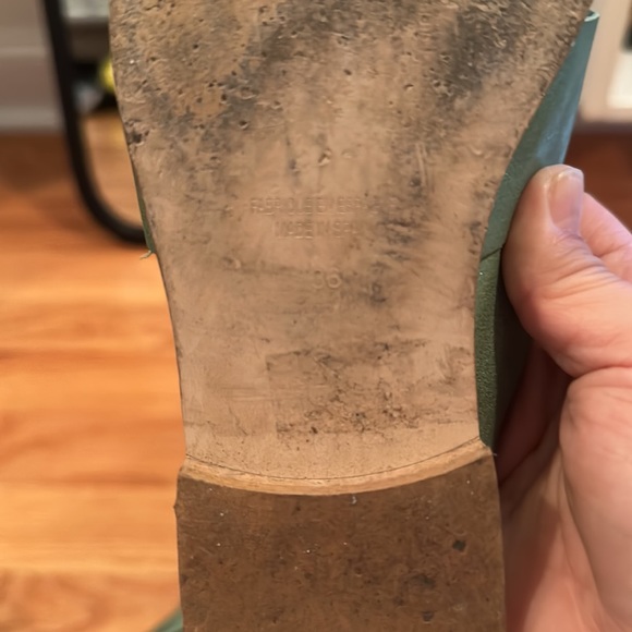 Free People Metallic Mint Green Slides - 36 - Picture 5 of 6